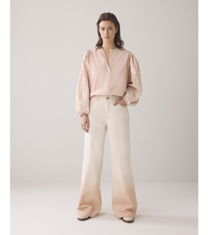 Summum Woman Longsleeve blouse Tape Embroidery 504 Rose smoke