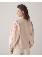 Summum Woman Longsleeve blouse Tape Embroidery 504 Rose smoke
