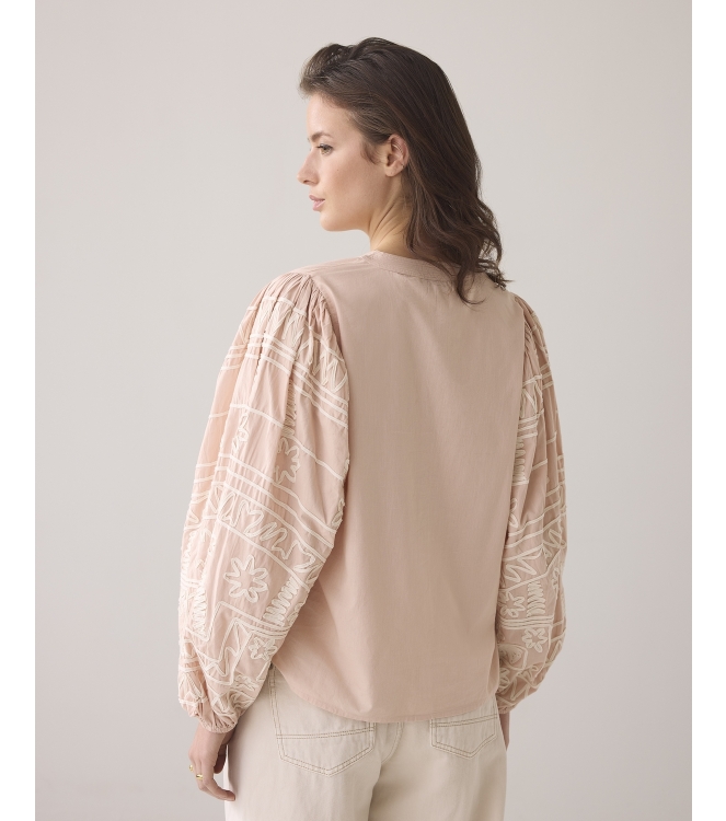 Summum Woman Longsleeve blouse Tape Embroidery 504 Rose smoke