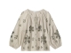 Summum Woman Long sleeve top Linen Heavy Embroidery 702 Pebble beige