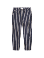 Summum Woman Tapered pant multi stripe cotton twill 480 Navy noir
