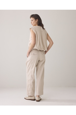 Summum Woman Cocoon chino pant lt wt aurora twill 702 Pebble beige