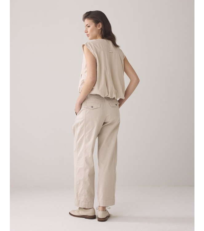 Summum Woman Cocoon chino pant lt wt aurora twill 702 Pebble beige