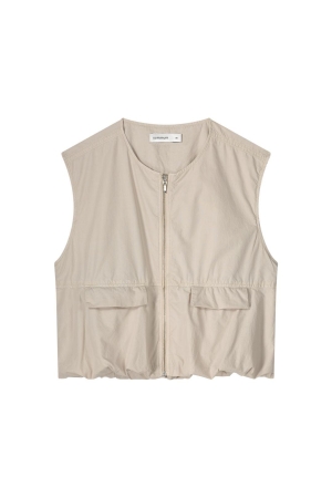 Summum Woman Gilet summer plain weave 702 Pebble beige