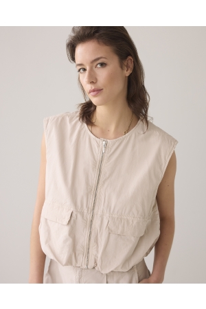 Summum Woman Gilet summer plain weave 702 Pebble beige