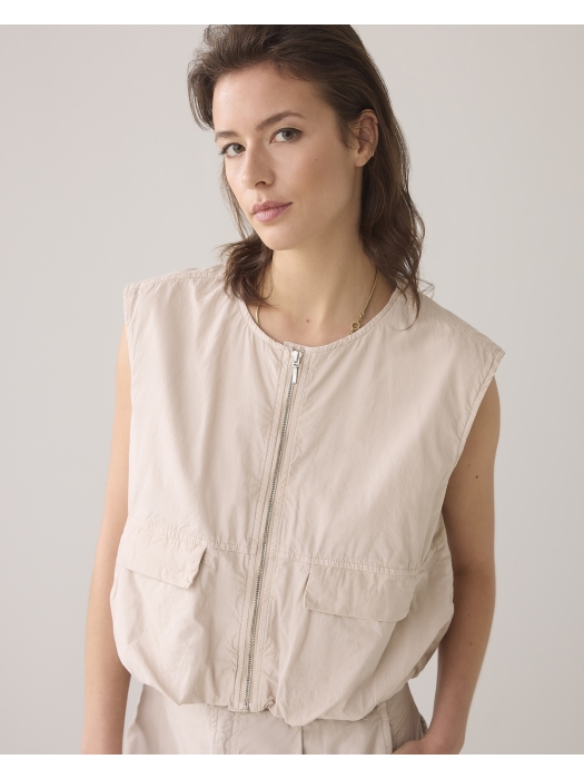Summum Woman Gilet summer plain weave 702 Pebble beige