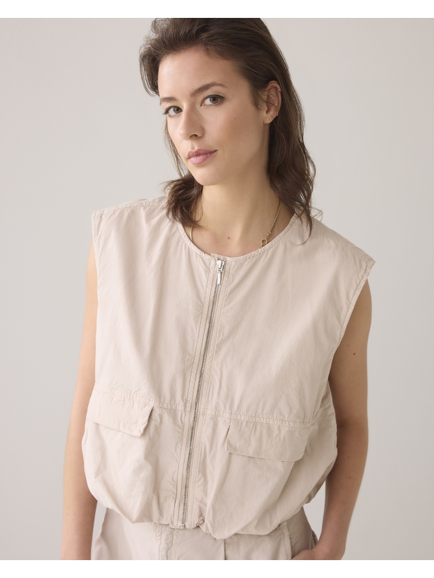 Summum Woman Gilet summer plain weave 702 Pebble beige