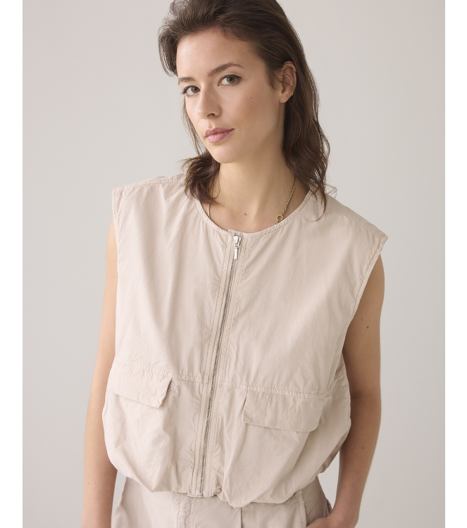 Summum Woman Gilet summer plain weave 702 Pebble beige