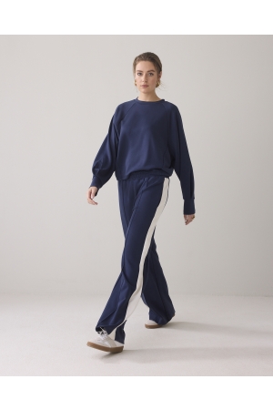 Summum Woman Wide leg pants Soft Scuba 480 Navy noir