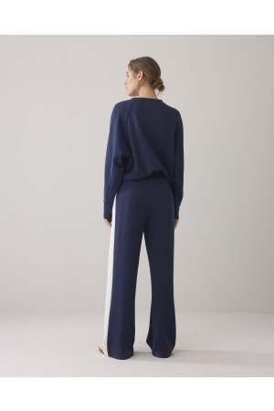Summum Woman Wide leg pants Soft Scuba 480 Navy noir