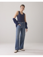 Summum Woman Rib tanktop cotton rib 480 Navy noir