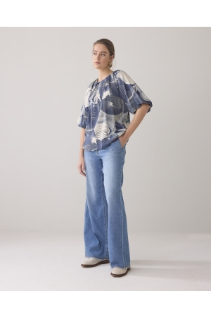Summum Woman Top two tone print 480 Navy noir