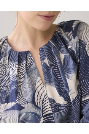 Summum Woman Top two tone print 480 Navy noir