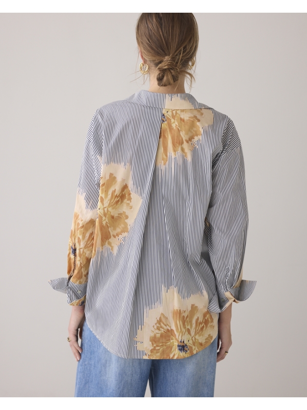 Summum Woman Blouse flowers and stripes 120 Multicolour