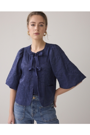 Summum Woman Blouse jacquard 480 Navy noir