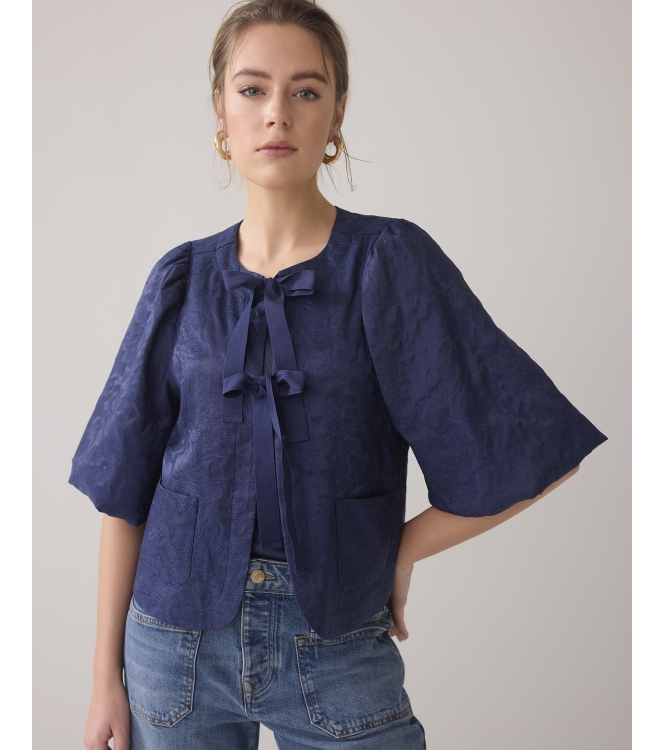 Summum Woman Blouse jacquard 480 Navy noir