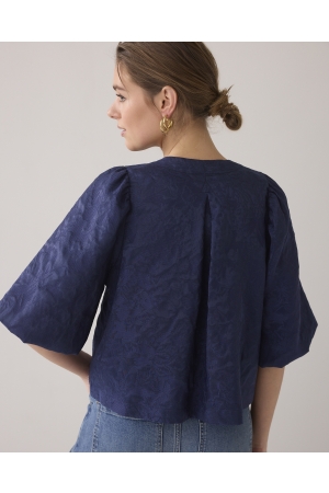 Summum Woman Blouse jacquard 480 Navy noir