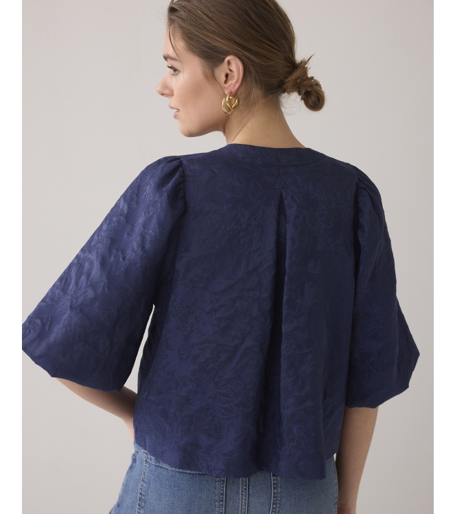 Summum Woman Blouse jacquard 480 Navy noir