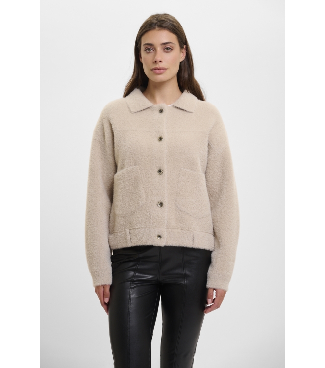 Rino en Pelle Boxy jacket 10509 stone
