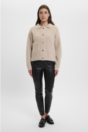 Rino en Pelle Boxy jacket 10509 stone