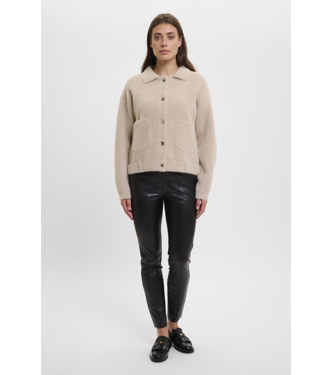 Rino en Pelle Boxy jacket 10509 stone