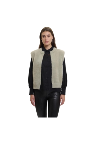 Rino en Pelle Short waistcoat 10812 dusty khaki