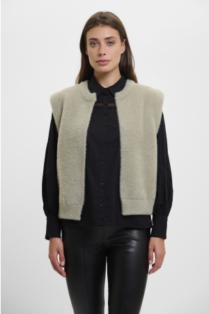 Rino en Pelle Short waistcoat 10812 dusty khaki