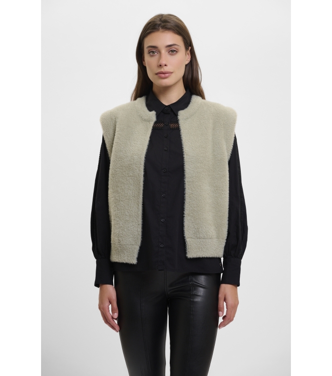Rino en Pelle Short waistcoat 10812 dusty khaki