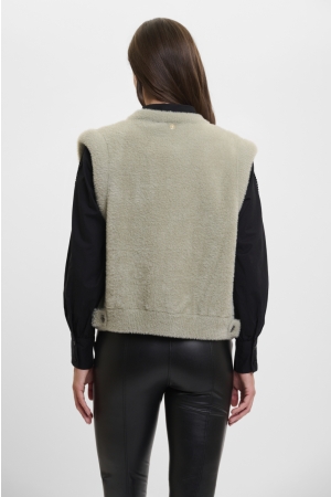 Rino en Pelle Short waistcoat 10812 dusty khaki