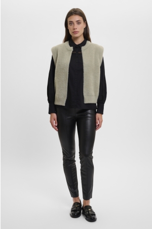 Rino en Pelle Short waistcoat 10812 dusty khaki