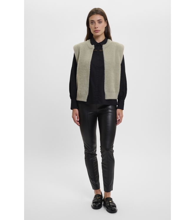 Rino en Pelle Short waistcoat 10812 dusty khaki