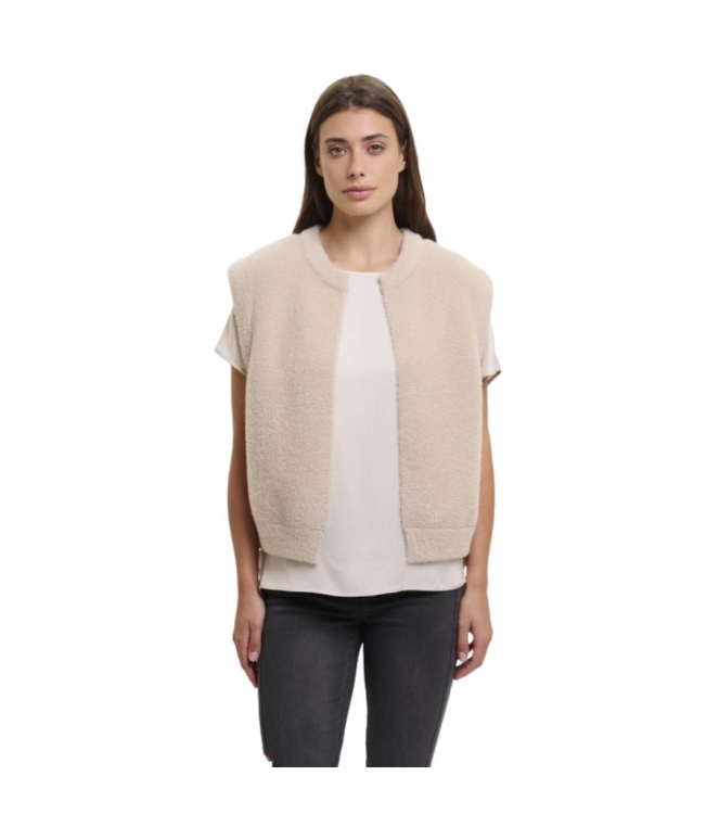 Rino en Pelle Short waistcoat 10509 stone