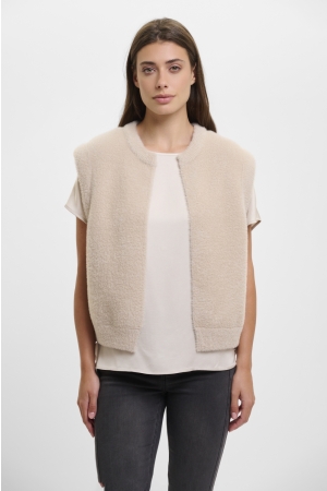 Rino en Pelle Short waistcoat 10509 stone
