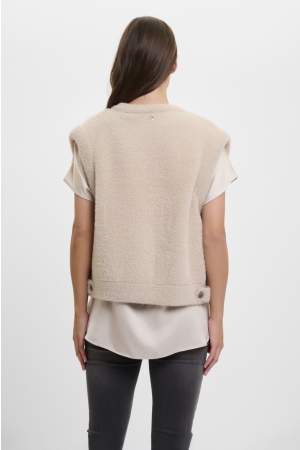 Rino en Pelle Short waistcoat 10509 stone