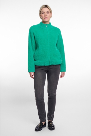 Rino en Pelle Jacket with rib collar 10807 clover green