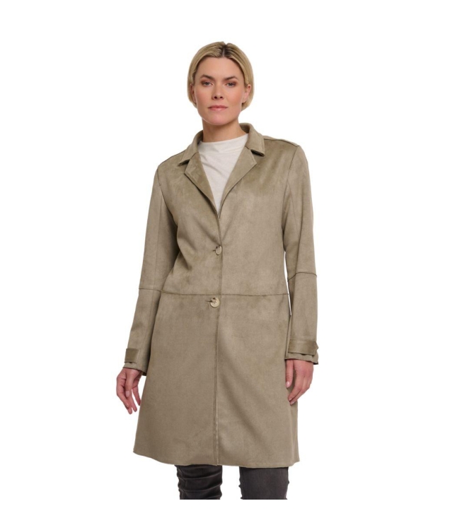 Rino en Pelle Faux suede coat 10812 dusty khaki