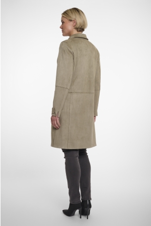 Rino en Pelle Faux suede coat 10812 dusty khaki