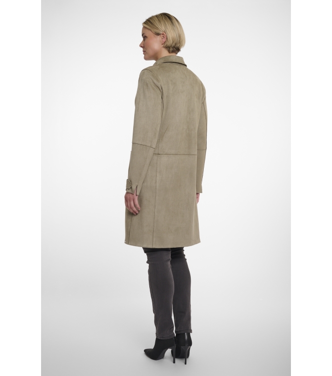 Rino en Pelle Faux suede coat 10812 dusty khaki