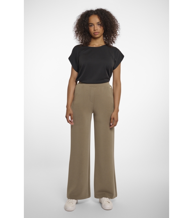 Rino en Pelle Wide straight leg trousers 10830 dark khaki