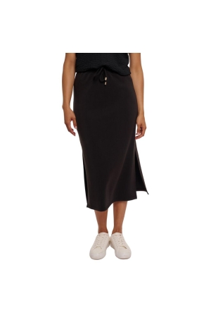 Rino en Pelle Midi length skirt with slits 9900 black