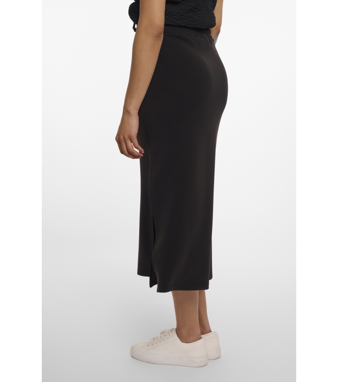 Rino en Pelle Midi length skirt with slits 9900 black