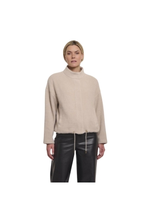 Rino en Pelle Boxy jacket with snap closure 10811 fog grey