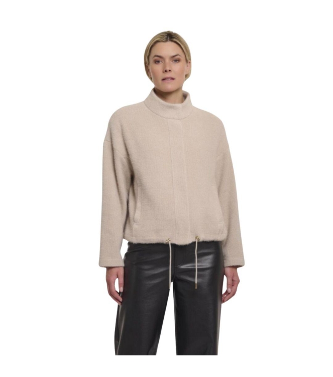 Rino en Pelle Boxy jacket with snap closure 10811 fog grey