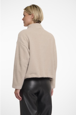 Rino en Pelle Boxy jacket with snap closure 10811 fog grey