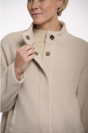 Rino en Pelle Boxy jacket with snap closure 10811 fog grey