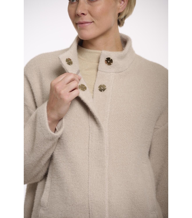 Rino en Pelle Boxy jacket with snap closure 10811 fog grey
