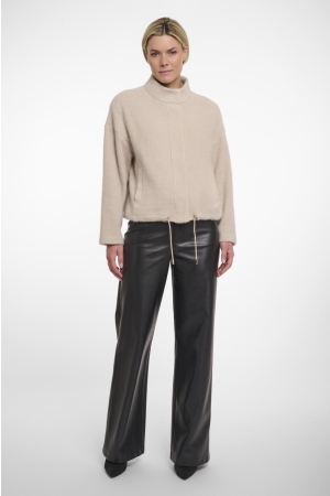 Rino en Pelle Boxy jacket with snap closure 10811 fog grey