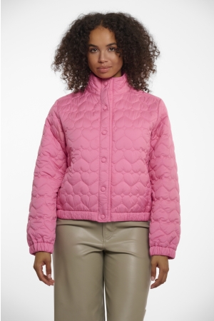 Rino en Pelle Quilted bomber jacket 10796 bright pink