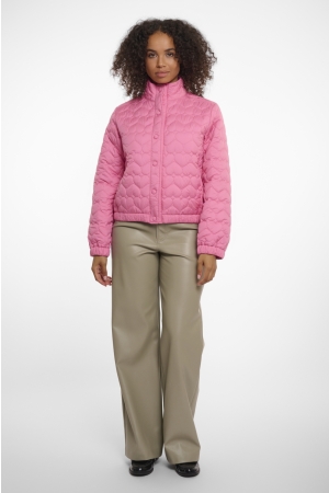 Rino en Pelle Quilted bomber jacket 10796 bright pink