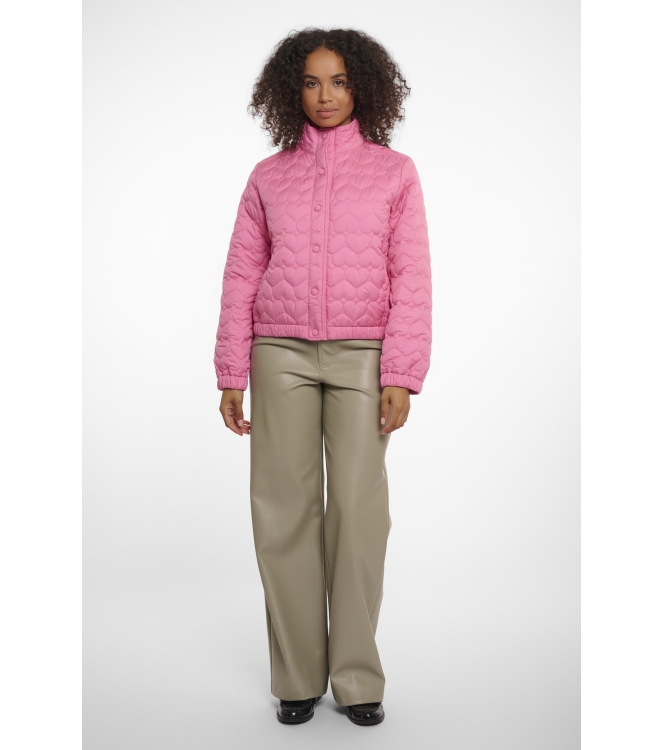 Rino en Pelle Quilted bomber jacket 10796 bright pink